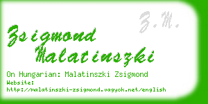 zsigmond malatinszki business card